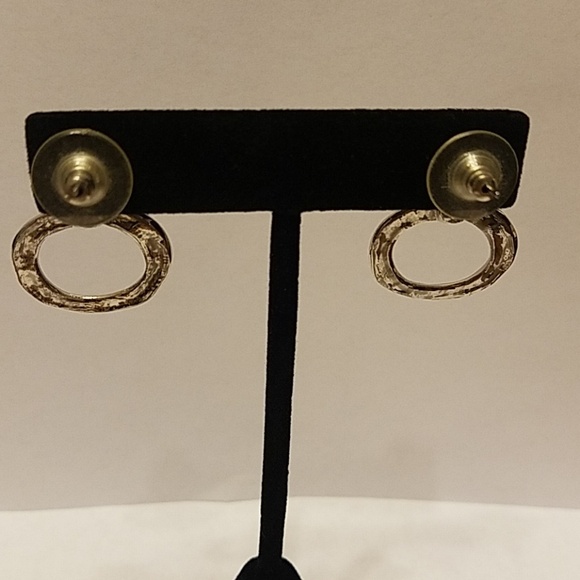 *G Silver Tone With Clear Crystal Diamond Wedding/engagement Ring Earrings - Picture 4 of 4